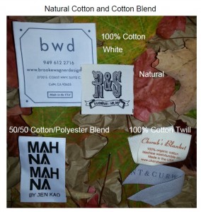 Natural Cotton and Cotton Blend Printed Clothes Tags